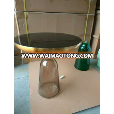 replica glass bell side table