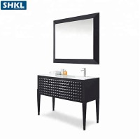 Northern europe style single wash basin mirror cabinet